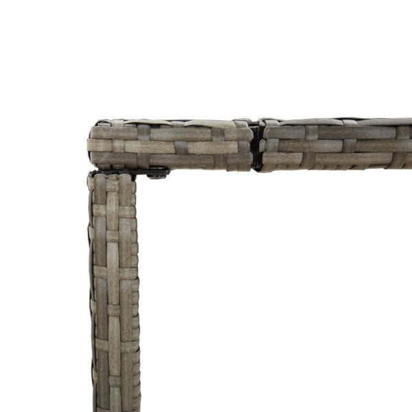 Bar Table With Glass Top Grey 180X70x110 Cm Poly Rattan Bar Tables