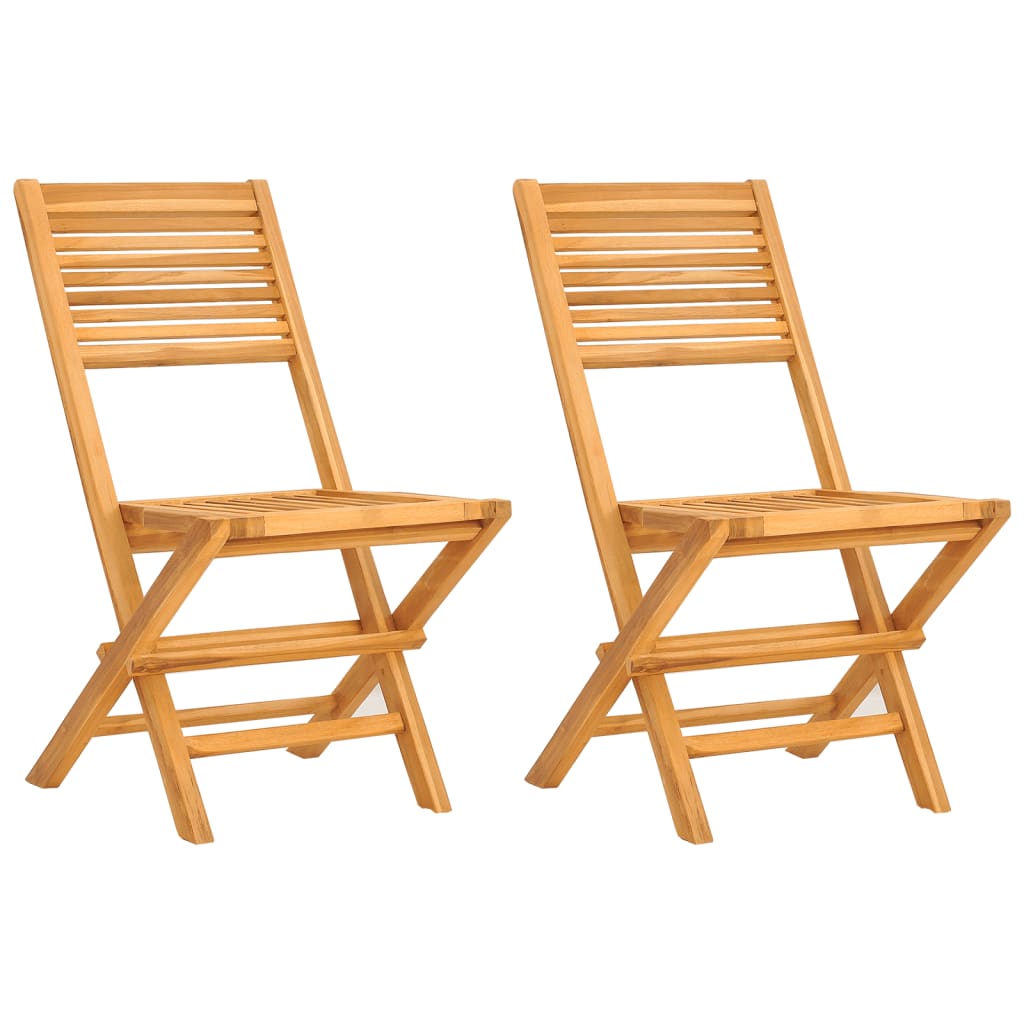 Folding Garden Chairs 2 Pcs 47X62x90 Cm Solid Wood Teak Patio Chairs
