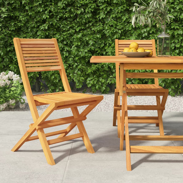 Folding Garden Chairs 2 Pcs 47X62x90 Cm Solid Wood Teak Patio Chairs