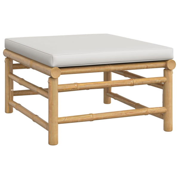 Vidaxl 5 Piece Garden Lounge Set With Light Grey Cushions Bamboo Other Patio & Garden Furniture