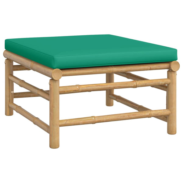 Vidaxl 6 Piece Garden Lounge Set With Green Cushions Bamboo Other Patio & Garden Furniture
