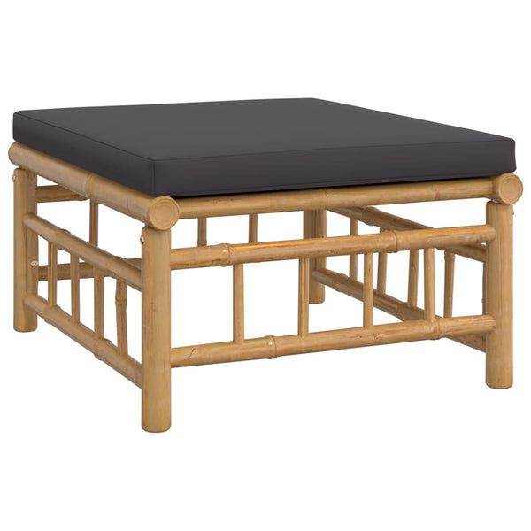 Vidaxl 8 Piece Garden Lounge Set With Dark Grey Cushions Bamboo Other Patio & Garden Furniture