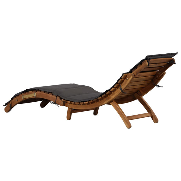 Sun With Cushions 2 Pcs Dark Grey Solid Wood Acacia Loungers