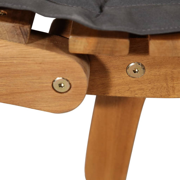 Sun With Cushions 2 Pcs Dark Grey Solid Wood Acacia Loungers