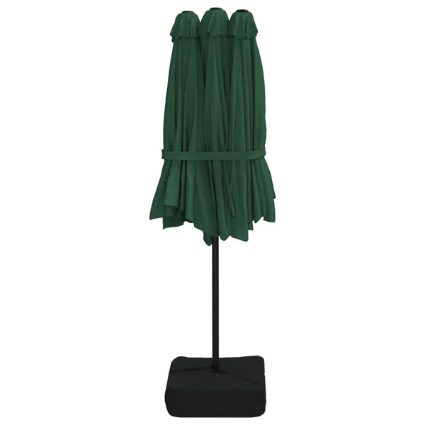 Double Head Parasol Green 449X245 Cm Patio Umbrellas