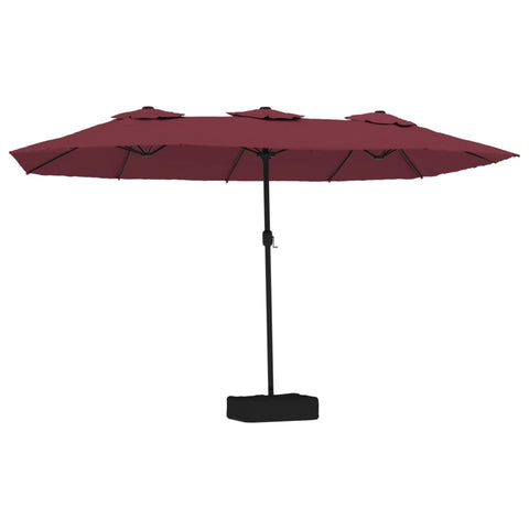 Double Head Parasol Bordeaux Red 449X245 Cm Patio Umbrellas