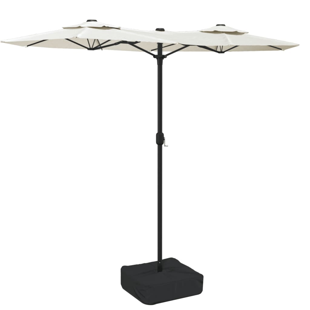 Double Head Parasol Sand White 316X240 Cm Patio Umbrellas