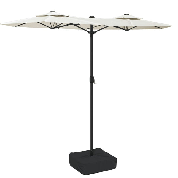 Double Head Parasol Sand White 316X240 Cm Patio Umbrellas