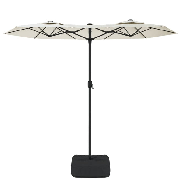 Double Head Parasol Sand White 316X240 Cm Patio Umbrellas