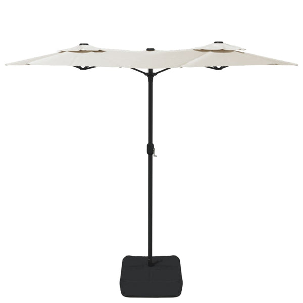 Double Head Parasol Sand White 316X240 Cm Patio Umbrellas