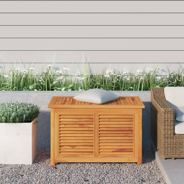 Garden Storage Box With Bag 90X50x58 Cm Solid Wood Teak Storage Deck Boxes