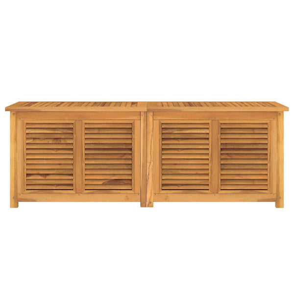 Vidaxl Garden Storage Box With Bag 150X50x55 Cm Solid Wood Teak Storage Deck Boxes