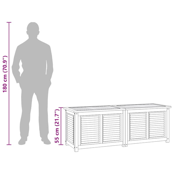 Vidaxl Garden Storage Box With Bag 150X50x55 Cm Solid Wood Teak Storage Deck Boxes