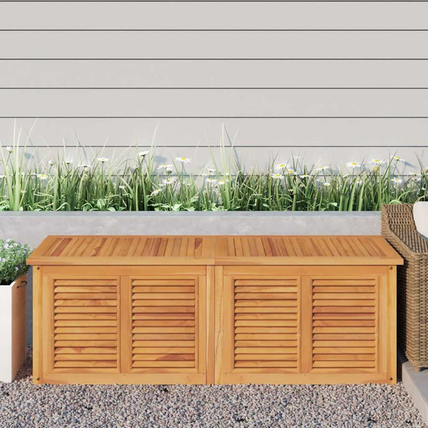 Vidaxl Garden Storage Box With Bag 150X50x55 Cm Solid Wood Teak Storage Deck Boxes