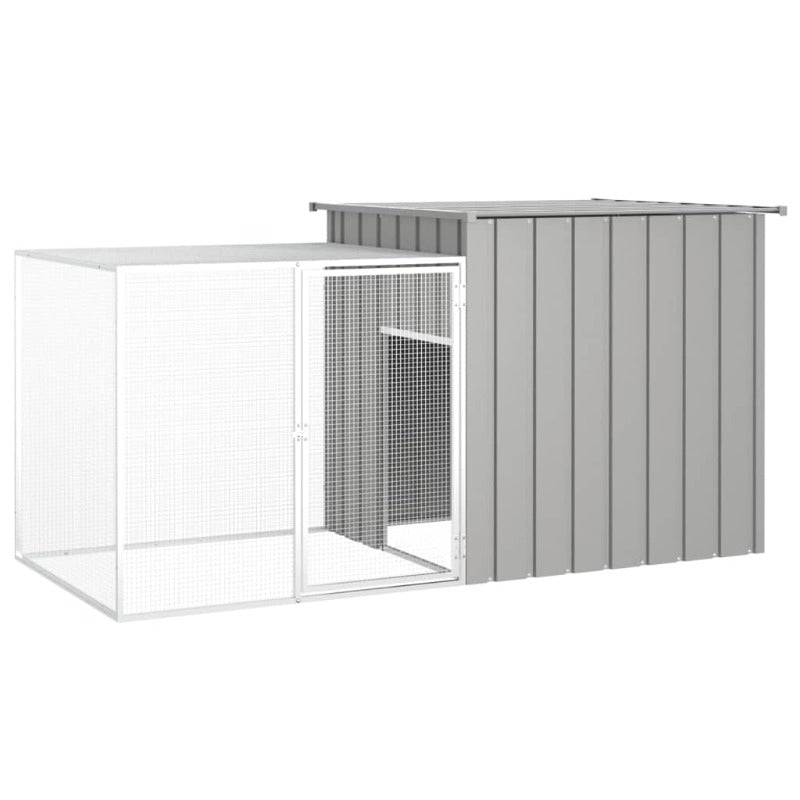 Vidaxl Rabbit Cage Grey 200X91x100 Cm Galvanised Steel Small Animal Cages & Hutches