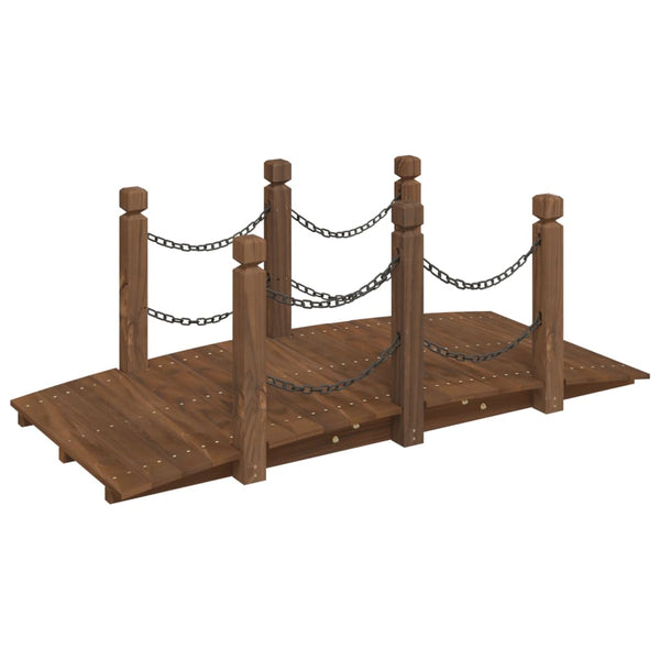 Garden Bridge With Chain Railings 150X67x56cm Solid Wood Spruce Garden Bridges