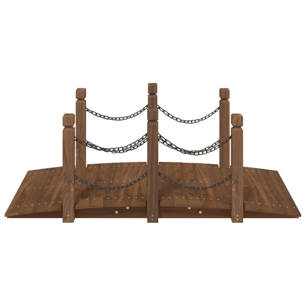 Garden Bridge With Chain Railings 150X67x56cm Solid Wood Spruce Garden Bridges