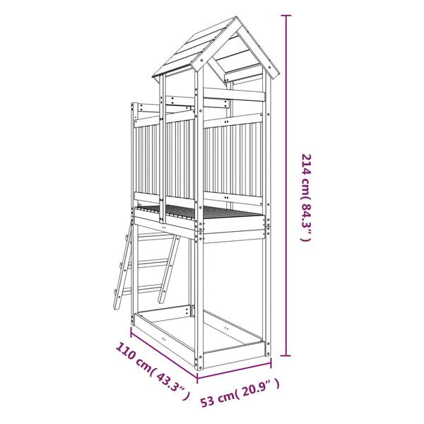Outdoor Playset 53X110x214 Cm Solid Wood Douglas Outdoor Play Sets