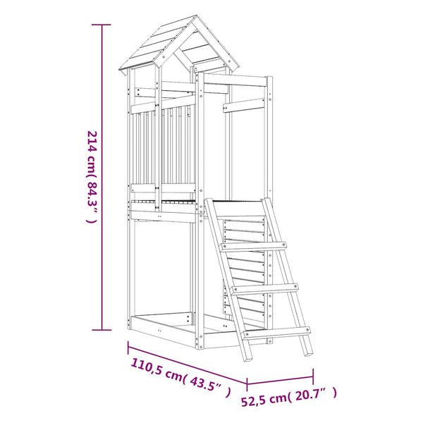 Vidaxl Outdoor Playset 52.5X110.5X214 Cm Solid Wood Douglas Outdoor Play Sets