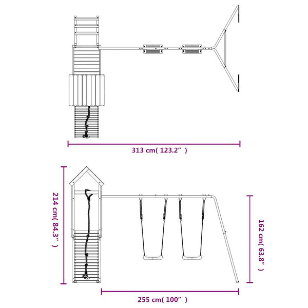 Outdoor Playset Solid Wood Pine Outdoor Play Sets