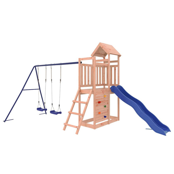 Vidaxl Outdoor Playset Solid Wood Douglas 255 X 160 H 162 Cm Blue Outdoor Play Sets