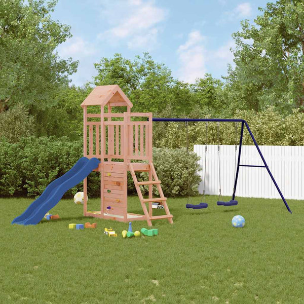 Vidaxl Outdoor Playset Solid Wood Douglas 255 X 160 H 162 Cm Blue Outdoor Play Sets