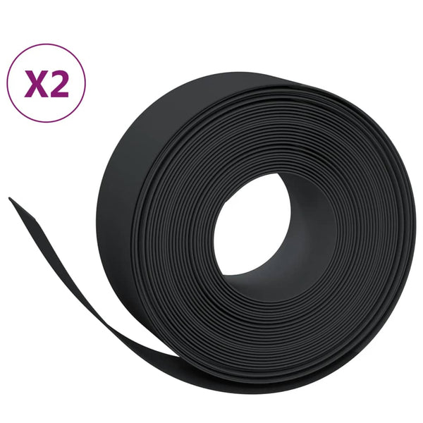 Garden Edgings 2 Pcs Black 10 M 20 Cm Polyethylene Garden Edging & Borders