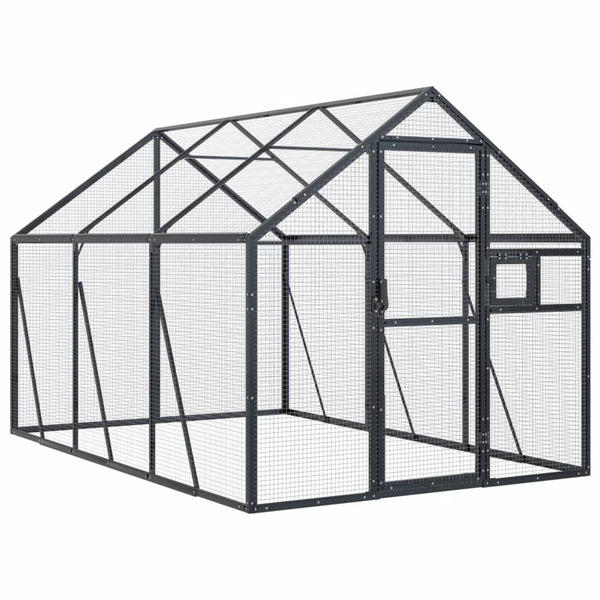 Vidaxl Aviary Anthracite 1.79X3x1.85 M Aluminium Poultry Cages