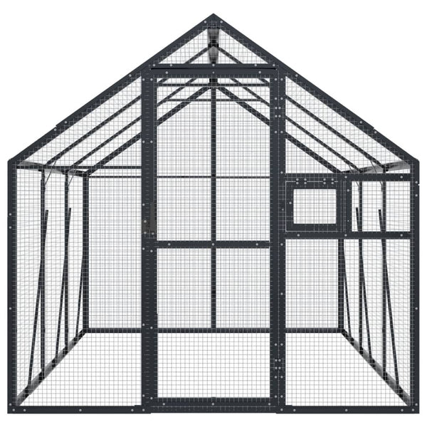 Vidaxl Aviary Anthracite 1.79X3x1.85 M Aluminium Poultry Cages