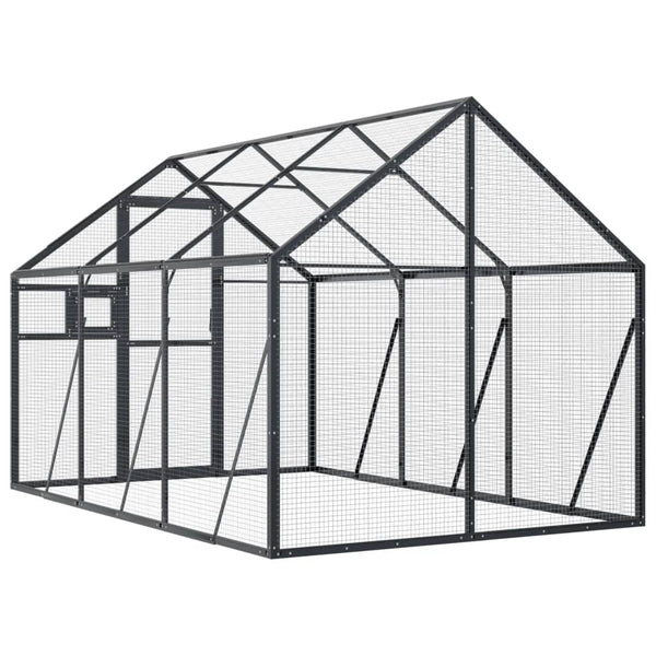Vidaxl Aviary Anthracite 1.79X3x1.85 M Aluminium Poultry Cages