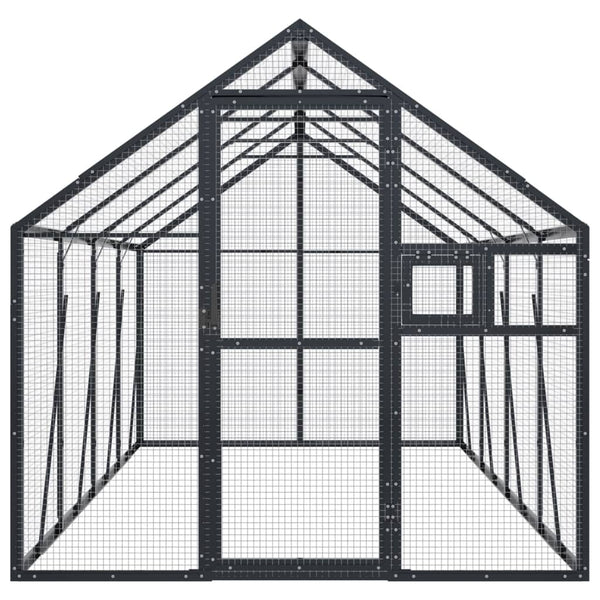 Vidaxl Aviary Anthracite 1.79X4x1.85 M Aluminium Poultry Cages