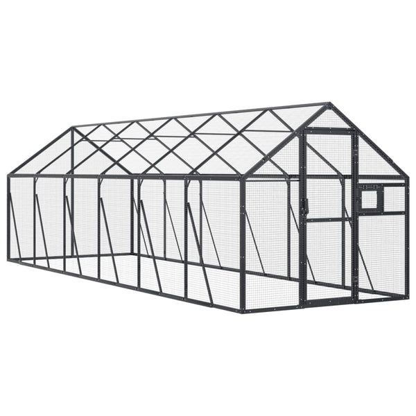Vidaxl Aviary Anthracite 1.79X6x1.85 M Aluminium Bird Cages