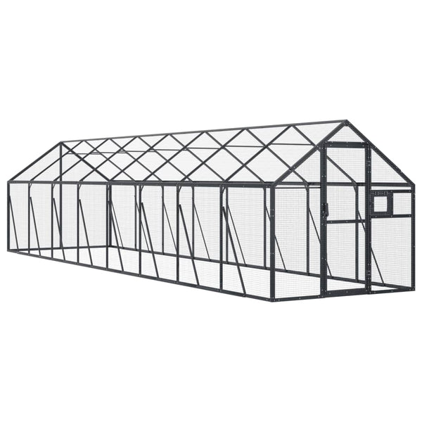 Vidaxl Aviary Anthracite 1.79X8x1.85 M Aluminium Bird Cages