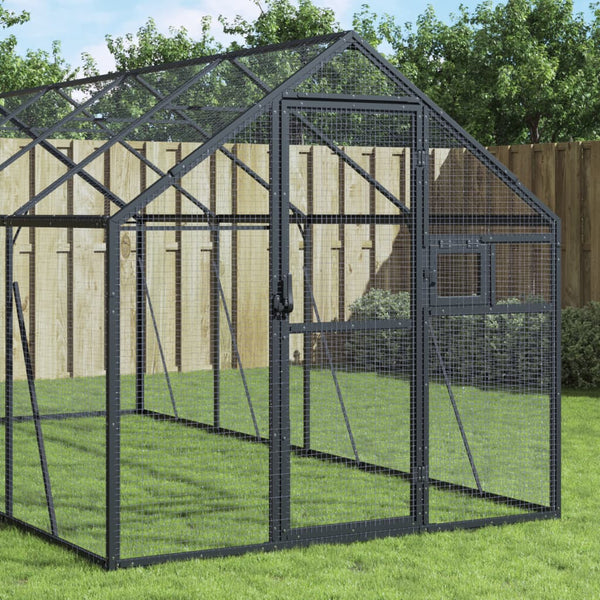 Vidaxl Aviary Anthracite 1.79X8x1.85 M Aluminium Bird Cages