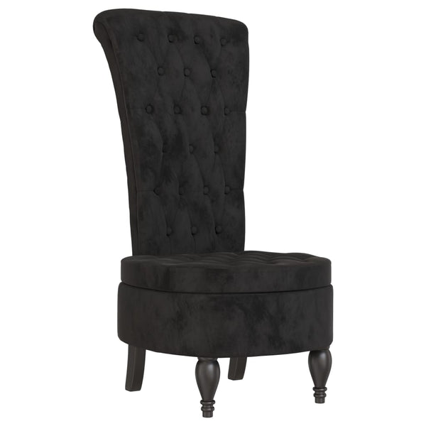 Vidaxl High Back Chair Black Velvet Button Design Chairs