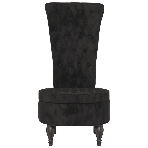 Vidaxl High Back Chair Black Velvet Button Design Chairs
