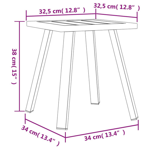 Garden Table Anthracite 34X34x38 Cm Steel Patio & Garden Tables