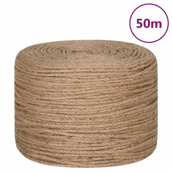 Vidaxl Jute Rope 50 M Long 8 Mm Thick Marine Rope