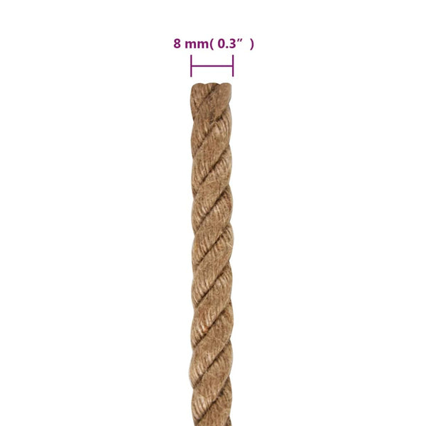 Vidaxl Jute Rope 100 M Long 8 Mm Thick Marine Rope