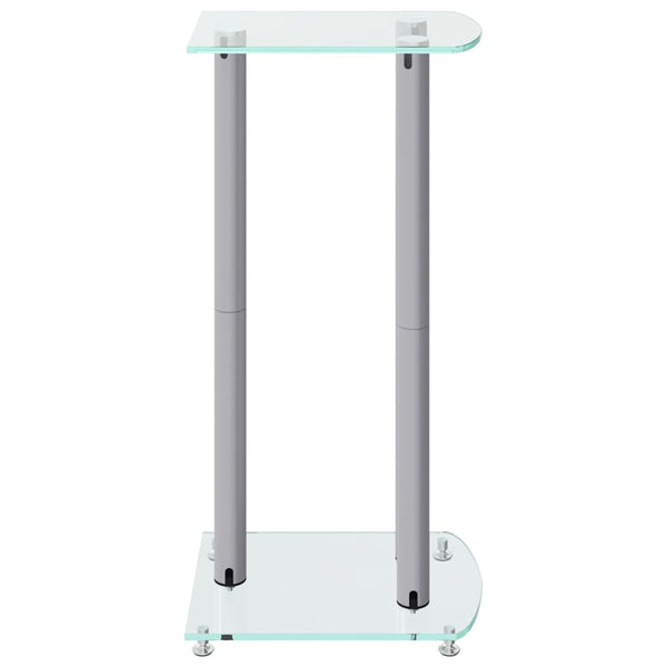 Speaker Mounts & Stands Speaker Stands 2 Pcs Silver Tempered Glass 3 Pillars Design