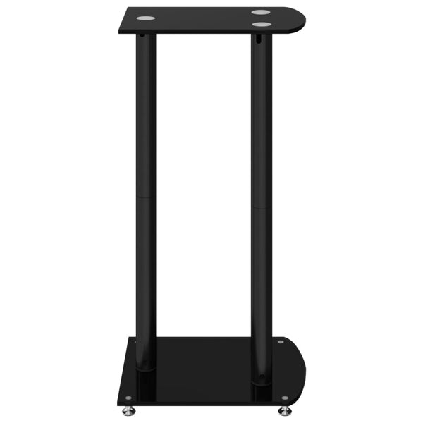 Vidaxl Stands 2 Pcs Black Tempered Glass 3 Pillars Design Speaker Mounts & Stands