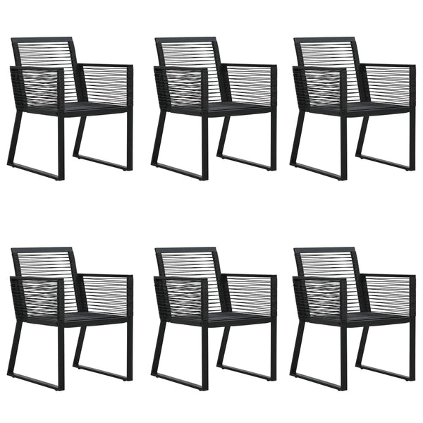 7 Piece Garden Dining Set Black Pvc Rattan Outdoor Dining Sets
