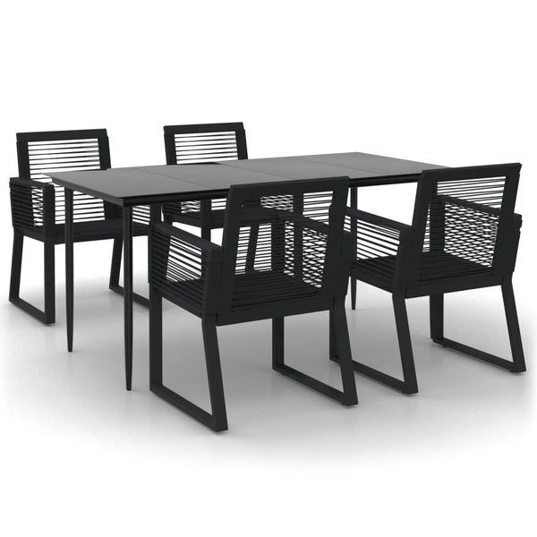 5 Piece Garden Dining Set Black Pvc Rattan Outdoor Dining Sets