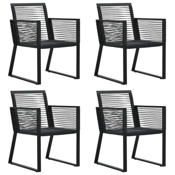 5 Piece Garden Dining Set Black Pvc Rattan Outdoor Dining Sets