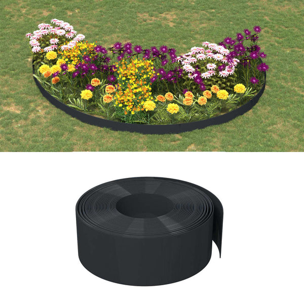 Garden Edging Black 10 M 20 Cm Polyethylene Garden Edging & Borders