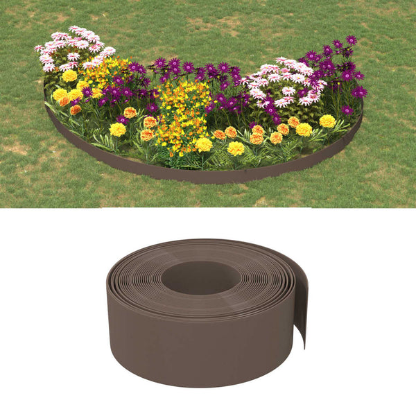 Vidaxl Garden Edging Brown 10 M 20 Cm Polyethylene Garden Edging & Borders