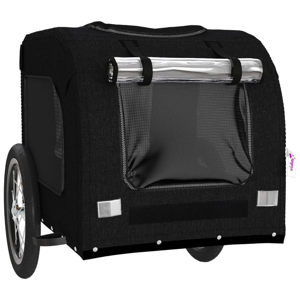 Dog Bike Trailer Black Oxford Fabric And Iron Trailers