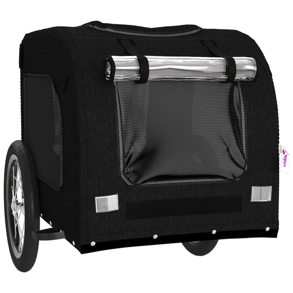 Dog Bike Trailer Black Oxford Fabric And Iron Trailers