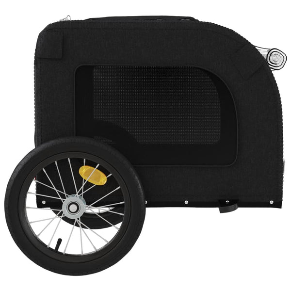 Dog Bike Trailer Black Oxford Fabric And Iron Trailers