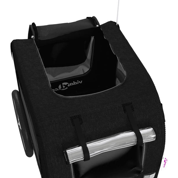 Dog Bike Trailer Black Oxford Fabric And Iron Trailers